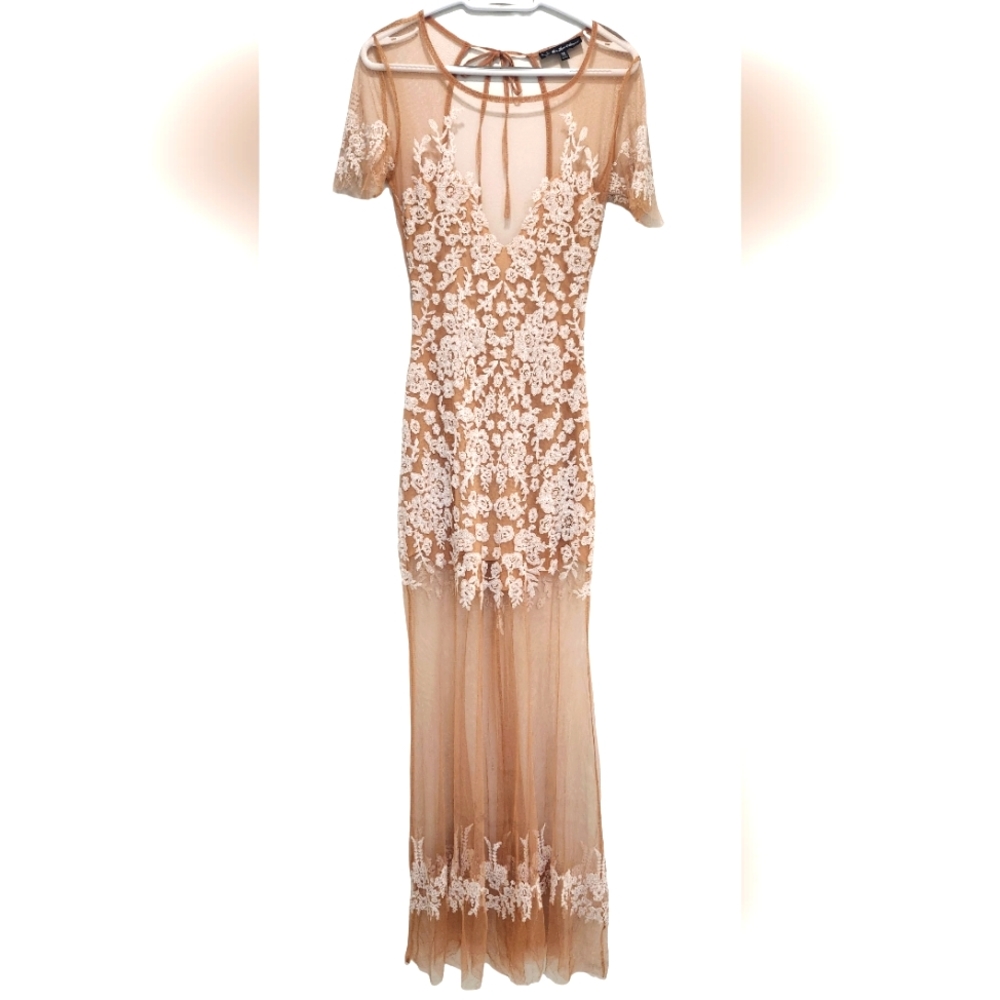 For Love and Lemons Long White Lace Dress